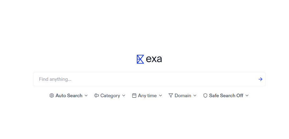 exa homepage